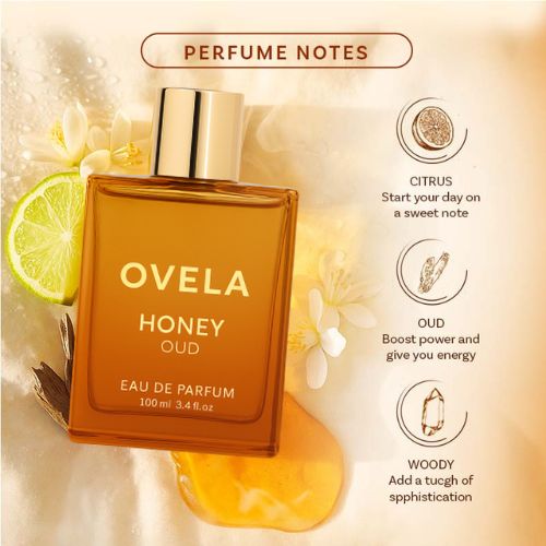 Ovela Honey Oud | Eau de Parfum | Patchouli, Vanilla, Bergamot | Floral & Spicy | Made with Clean & Vegan Essentials Oils | Cruelty Free Fragrance Perfume